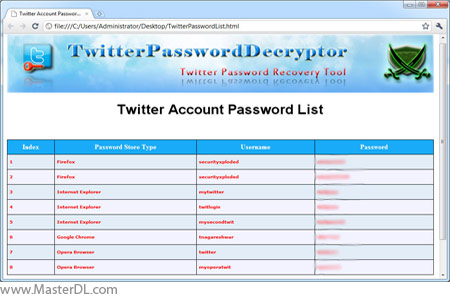 Twitter Password Decryptor